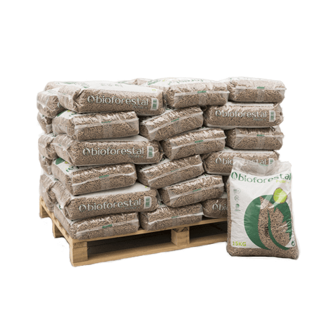 Bioforestal Pellets – 1/2 Palet de 42 sacos de 15 kg (630 kg)
