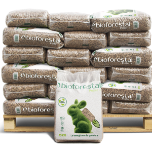 Bioforestal Pellets – Palet de 70 sacos de 15 kg (1.050 kg)