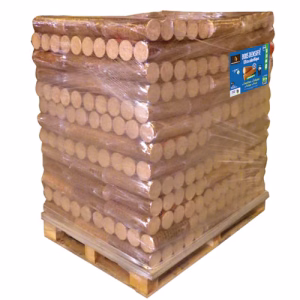 Palé de 104 paquetes de 5 troncos de madera densificada Woodstock