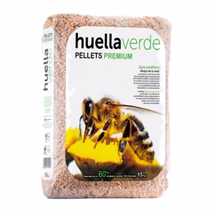 Pellets Premium Huella Verde – Palet de 77 sacos de 15 kg (1.155 kg) Madera Natural